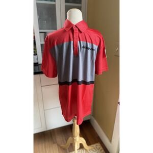 Snap-on Tools Men's Red Gray Short Sleeve Work Polo Shirt Logo Garage Sz Med NWT